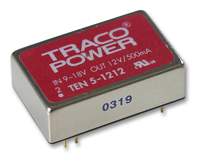 TEN 5-1212 CONVERTER, DC/DC, 6W, 12V TRACO POWER
