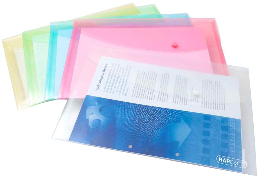 0696 POPPER WALLET PASTEL FOOLSCAP, PK5 RAPESCO
