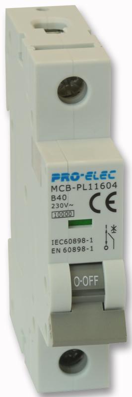 AUB7 1P B40A THERMAL MAG CKT BREAKER, 1P, 40A, 230VAC PRO ELEC