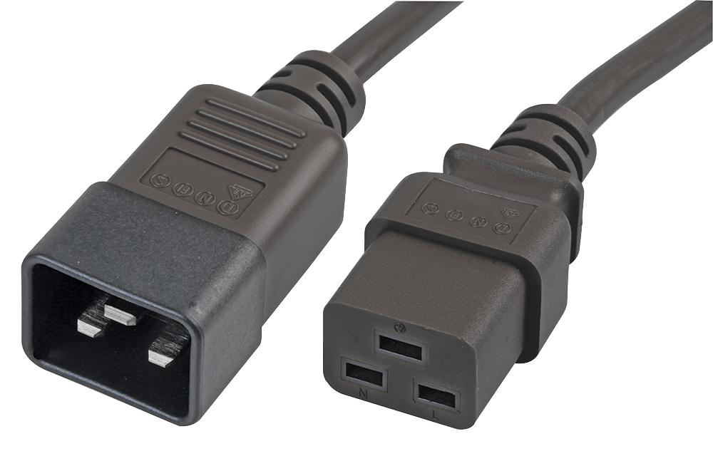 PEL01250 POWER CORD, IEC 60320 C20-C19, 2.5M PRO ELEC