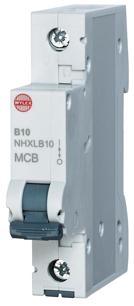 NHXLB10 10A SINGLE POLE B CURVE MCB WYLEX