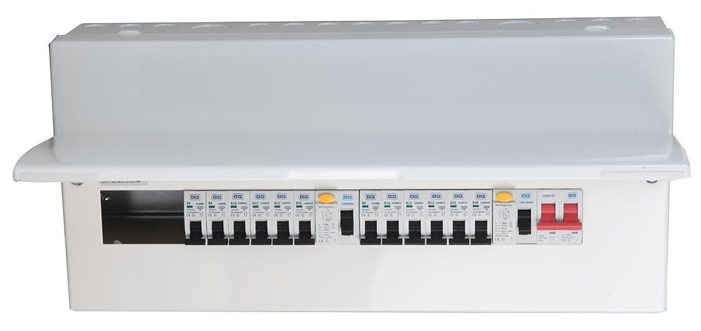 CFUDP100816A-01 16 WAY 100A SW 1X TYPE A 100A 12X MCB'S BG ELECTRICAL