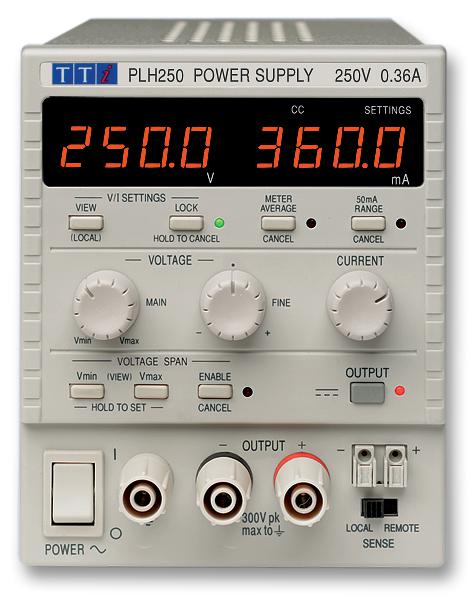 PLH250 PSU, 1CH, 250V, 360MA, ADJUSTABLE AIM-TTI INSTRUMENTS