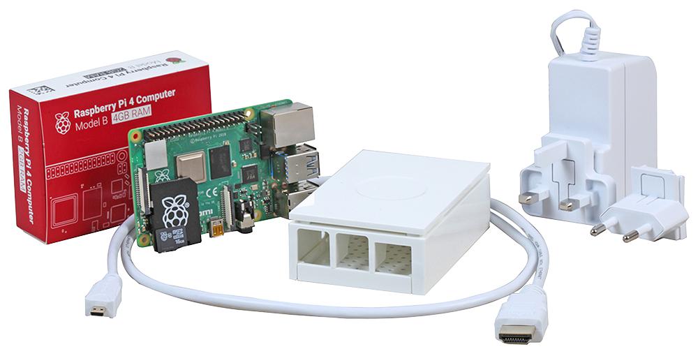 RPI4-MODB HDMISK-WHT4GB RASPBERRY PI 4B STARTER KIT, 4GB WHITE U:CREATE