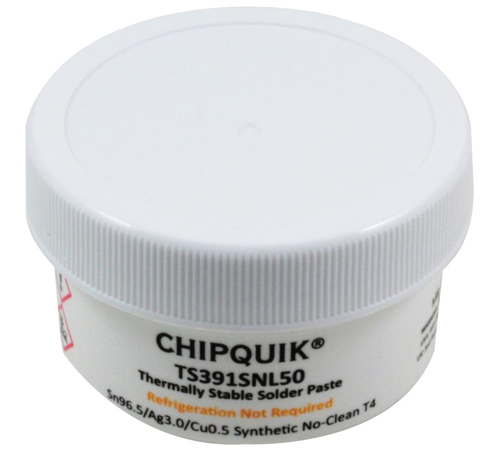 TS391SNL50 SOLDER PASTE, SYNTHETIC NO CLEAN, 50G CHIP QUIK