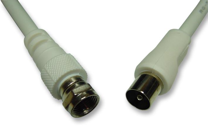 JR9017/1M WHITE-ROHS F PLUG-COAXIAL TV PLUG 1M W PRO SIGNAL