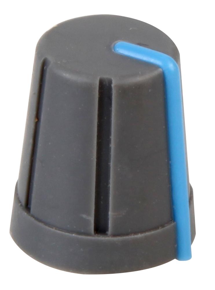 CR-R4-3 KNOB, SOFT TOUCH, D SHAFT, GREY MULTICOMP