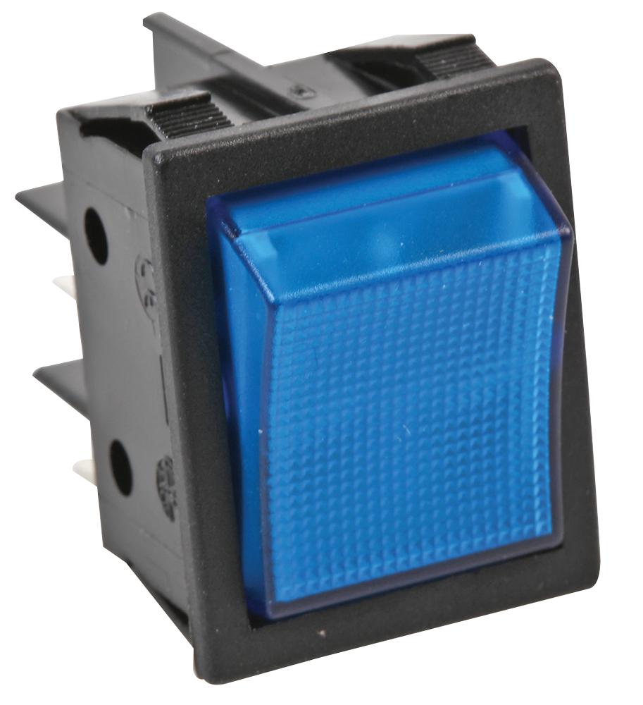 B418C1F000000 ROCKER SWITCH, DPST, 16A, 250V, PANEL MOLVENO