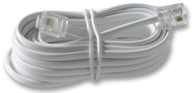 PSG90594 TELEPHONE CABLE, RJ11 PLUG-PLUG, 3M, WHT PRO SIGNAL