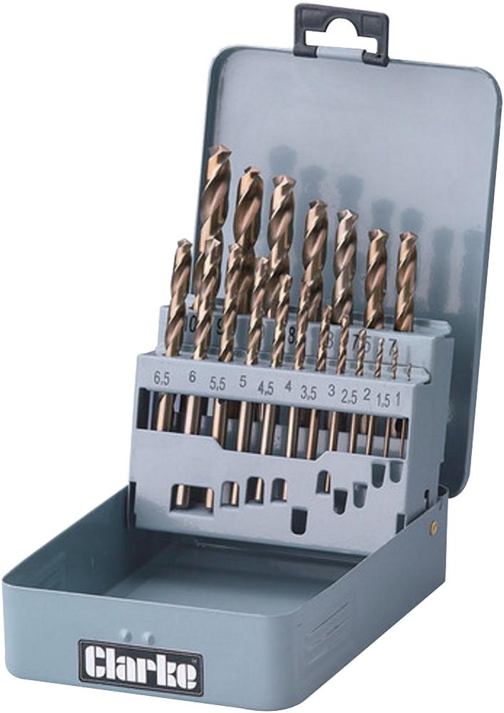 1801383. DRILL BIT SET, COBALT METRIC 19PC CLARKE INTERNATIONAL
