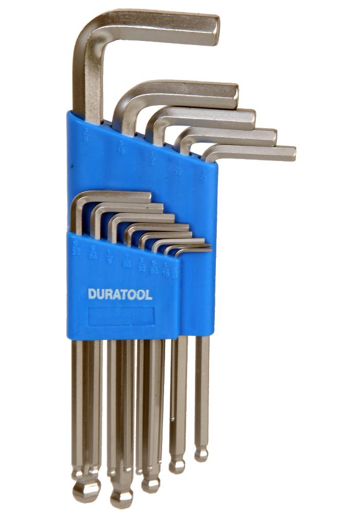 D00597 HEXAGON KEY SET, IMP, BALL END, 13PC DURATOOL
