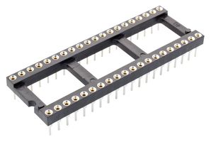 D2840-42 - IC & Component Socket, 40 Contacts, DIP, 2.54 mm, D28, 15.24 mm, Beryllium Copper - HARWIN