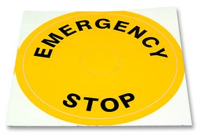 A01YL1 - Switch Accessory, Adhesive Label, 16mm IP65 Emergency Stop Switch - APEM