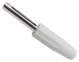 550-0600-01 - Banana Test Connector, 4mm, Plug, Cable Mount, 10 A, 50 V, Silver Plated Contacts, White - DELTRON COMPONENTS