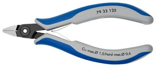 79 32 125 - Cutter, Electronics, Precision, Side, 125 mm, Diagonal, 1.3 mm, 64 ° - KNIPEX