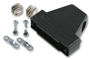 MHTRI-P-9-K - D Sub Backshell, DE, 45°, 180°, 45°, Plastic Body - MH CONNECTORS
