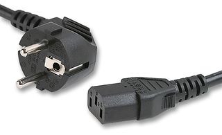 X-210699A - Mains Power Cord, Mains Plug, Euro to IEC 60320 C13, 2.57 m, 10 A, 250 VAC, Black - VOLEX