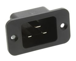 4798.9000 - IEC Power Connector, IEC C20 Inlet, 16 A, 250 VAC, Quick Connect, Flange Mount, 4798 - SCHURTER