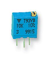 T93YB202KT20 - Trimpot, Multi Turn, Cermet, Top Adjust, 2 kohm, Through Hole, 23 Turns - VISHAY
