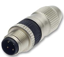 21 03 111 1405 - Sensor Connector, HARAX Series, M12, Male, 4 Positions, IDC / IDT Pin, Straight Cable Mount - HARTING