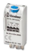 86.30.0.024.0000 - Analogue Timer, Module, Multifunction, 86 Series, On-Delay, On-Pulse, 1 Ranges, 0.05 s, 100 h - FINDER