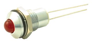 190403IP - LED Panel Mount Indicator, Satin Chrome Bezel, Red, 2 VDC, 8 mm, 20 mA, 80 mcd, IP67 - CML INNOVATIVE TECHNOLOGIES