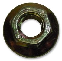 FLANGE NUTS M6 SERR - Flange Nut, Serrated, M6, Steel, Bright Zinc Plating, 50 Pack - DURATOOL