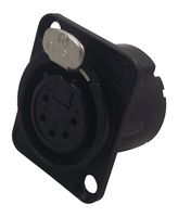 NC5FD-LX-B - XLR Connector, 5 Contacts, Jack, Panel Mount, Gold Plated Contacts, Metal Body, DLX - NEUTRIK