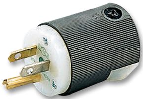 HBL8215C - Power Entry Connector, Power Plug, 15 A, Black, Nylon (Polyamide) Body, 125 V - HUBBELL WIRING DEVICES