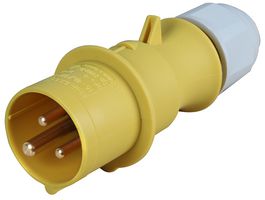 21000-TLS - Pin & Sleeve Connector, 16 A, 110 V, Cable Mount, Plug, 2P+E, Yellow - CEENORM