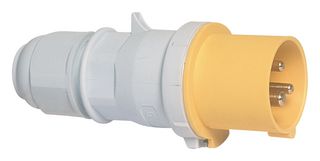 2125 - Pin & Sleeve Connector, 16 A, 110 V, Cable Mount, Plug, 2P+E, Yellow - CEENORM