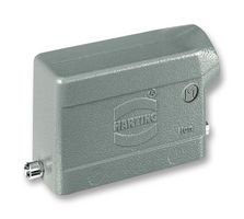 19 30 024 1541 - Heavy Duty Connector, M25 Side Entry, 2 Pegs, Low Profile, Hood, Side Entry, Aluminium Body - HARTING