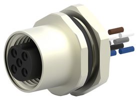 T4171310405-001 - Sensor Cable, B Coded, M12 Receptacle, Free End, 5 Positions, 200 mm, 7.87 " - TE CONNECTIVITY