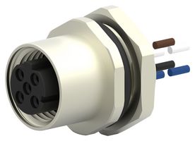 T4171310504-001 - Sensor Cable, D Coded, M12 Receptacle, Free End, 4 Positions, 200 mm, 7.87 " - TE CONNECTIVITY