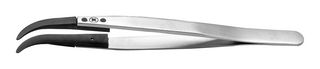2ABSVR.SA - Tweezer, Component Positioning, ESD, Curve, Round, Stainless Steel, PVDF Tip, 130 mm - IDEAL-TEK