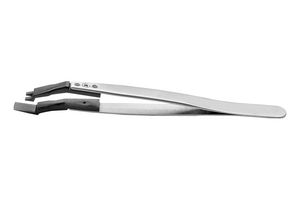 2WFSVR.SA - Tweezer, Wafer, Stepped Bottom Paddle, Stainless Steel, PVDF Tip, 130 mm - IDEAL-TEK