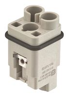 09120023051 - Heavy Duty Connector, Han Q, Insert, 2+PE Contacts, 3A, Plug, Crimp Pin - Contacts Not Supplied - HARTING