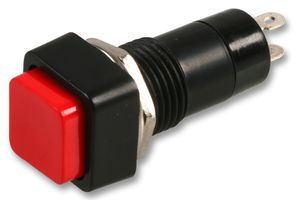 MCPS23A-3 - Pushbutton Switch, 12 mm, SPST, On-Off, Square Raised, Red - MULTICOMP PRO