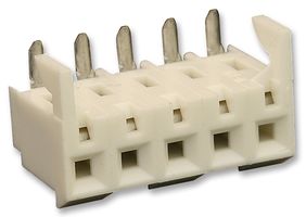 09-48-1104 - PCB Receptacle, Board-to-Board, 3.96 mm, 1 Rows, 10 Contacts, Through Hole Mount Right Angle - MOLEX