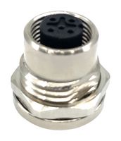 MPM12-SSS-4AFP - Sensor Connector, M12, Female, 4 Positions, Solder Socket, Straight Panel Mount - MULTICOMP PRO