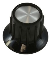 PKA50B1/4 - Knob, Round Shaft, 6.35 mm, Phenolic, Ribbed with Indicator Line, 20.2 mm, PKA - ALCOSWITCH - TE CONNECTIVITY