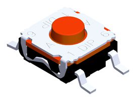 MP000709 - Tactile Switch, Top Actuated, Surface Mount, Round Button, 350 gf, 50mA at 32VDC - MULTICOMP PRO