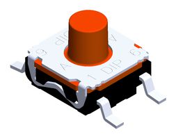 MP000712 - Tactile Switch, Top Actuated, Surface Mount, Round Button, 350 gf, 50mA at 32VDC - MULTICOMP PRO