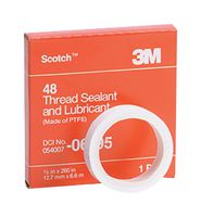 48 (1/2"X22FT) - Sealing Tape, PTFE (Polytetrafluoroethylene), White, 12.7 mm x 6.6 m - 3M