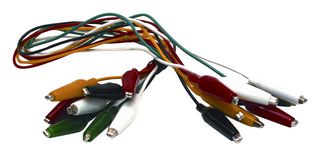 BU-00285 - Test Lead Set, Alligator Clip, Alligator Clip, 300 V, 5 A, Black, Green, Red, White, Yellow - MUELLER ELECTRIC