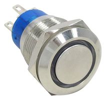 AV1920000Q04... - Vandal Resistant Switch, Alcoswitch, AV19 Anti-Vandal, 19 mm, DPST, Momentary Spring Return - ALCOSWITCH - TE CONNECTIVITY
