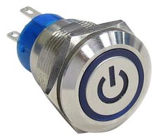 AV1921P624Q04... - Vandal Resistant Switch, Alcoswitch, AV19 Anti-Vandal, 19 mm, DPDT, Push On-Push Off, Round Flush - ALCOSWITCH - TE CONNECTIVITY