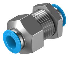 QSS-10-F - Pneumatic Fitting, Push-In Bulkhead Fitting, M20, 14 bar, 10 mm, Brass, QSS - FESTO