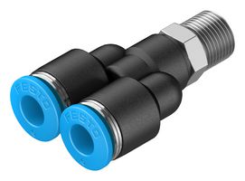 QSY-1/8-6 - Pneumatic Fitting, Push-In Y-Fitting, R1/8, 14 bar, 6 mm, PBT (Polybutylene Terephthalate), QSY - FESTO