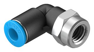 QSLF-1/8-6-B - Pneumatic Fitting, Push-In L-Fitting, G1/8, 14 bar, 6 mm, PBT (Polybutylene Terephthalate), QSLF - FESTO